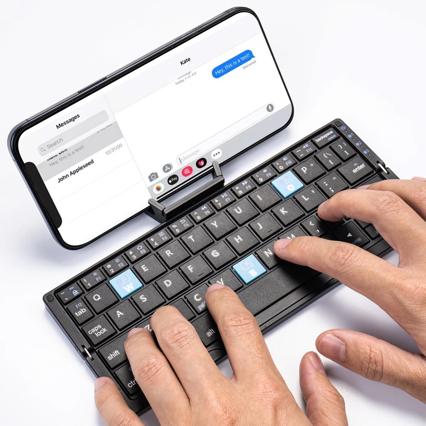 Folding Mini Wireless BT Keyboard With Magnetic Stand Aluminum Alloy Keypad For iPad iPhones Samsung Tablet Rechargeable Keypad