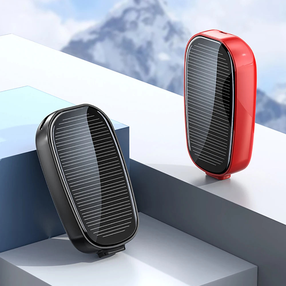 1200mAh Portable Solar Power Bank Keychain Phone Charger Mini PowerBank For Outdoor Camping Type-C Port Emergency Power Bank